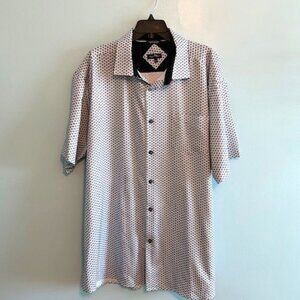 Black Ice 2XT short sleeve black and sky blue patterned button down shirt